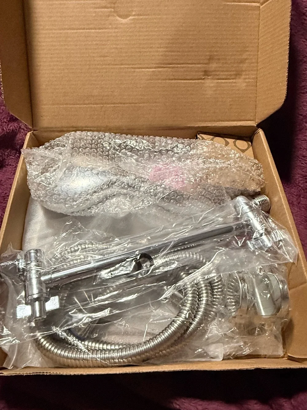Chrome Handheld Shower Head Set with Blue Accents